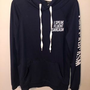 Navy “I speak fluent sarcasm” Hoodie